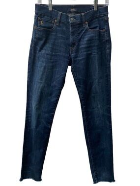 Polo Ralph Lauren dark wash blue Tompkins skinny preppy classic jeans size 28